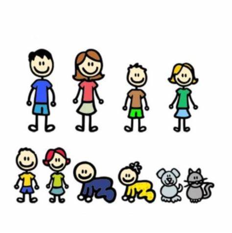 Calcomanías adhesivas de coche de familia feliz